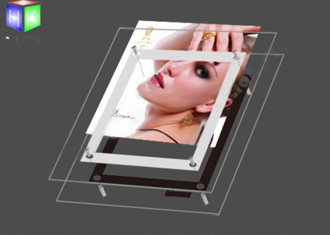 Montaggio acrilico Backlit esile della parete dello strato della scatola leggera del cristallo LED del menu su ordinazione