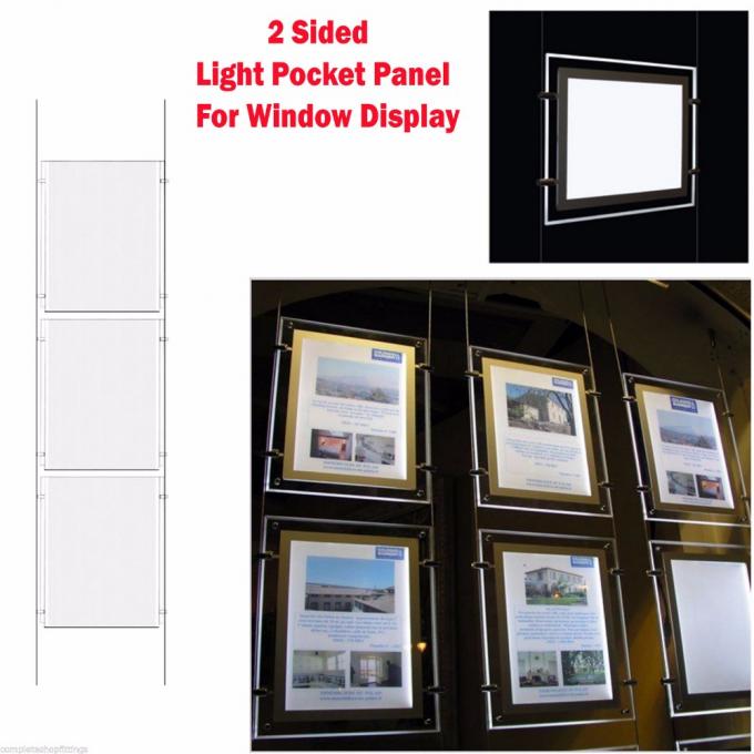 A4 esposizioni d'attaccatura della finestra dell'agenzia di viaggi della struttura del manifesto della scatola leggera del cristallo LED