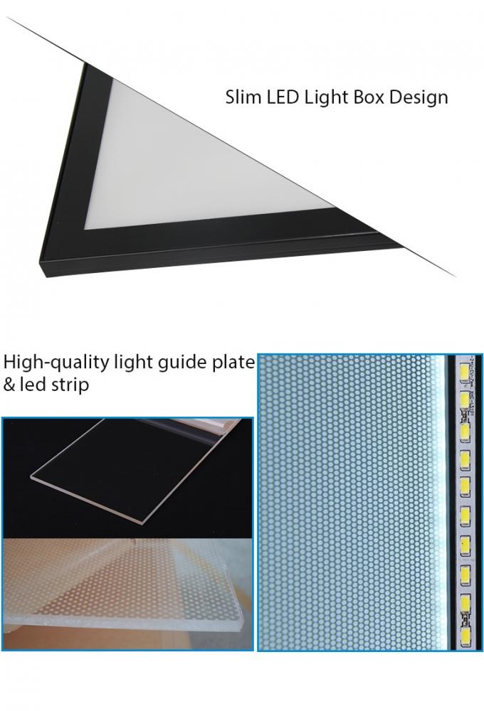 Super Slim 15 millimetri LED che annunciano la pagina magnetica acrilica della foto della parete della scatola leggera