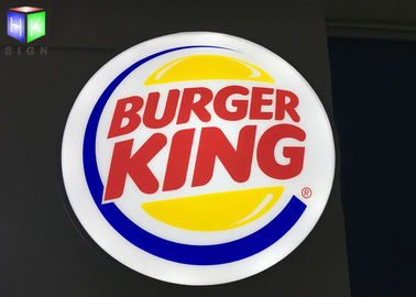 Porcellana La scatola accesa all'aperto di Burger King firma i segni all'aperto retroilluminati e rotondi di Lightbox fornitore